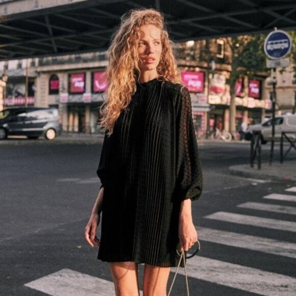 Sezane Armance Dress in Noir size 40 NWT - Picture 8 of 15